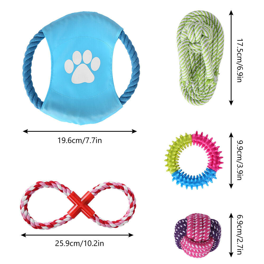 10PCS Pets Durable Cotton Rope Pull Teeth Clean Chew Toy Set_7