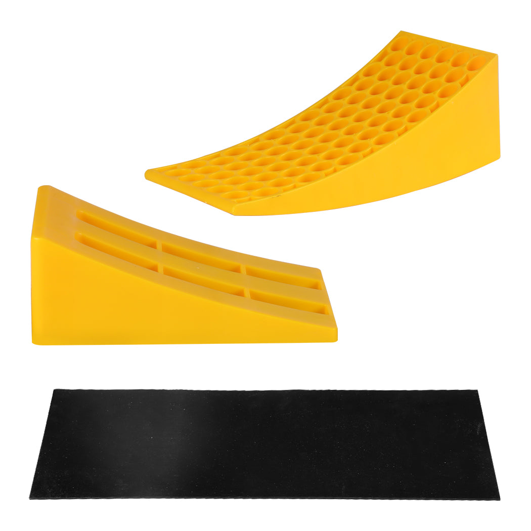 Caravan Levelling Ramps Wheel Chocks Kit RV Trailer Withstand 13600KG Skid Pad