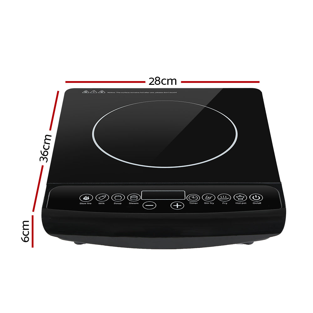 Devanti Electric Induction Cooktop Portable Ceramic Glass