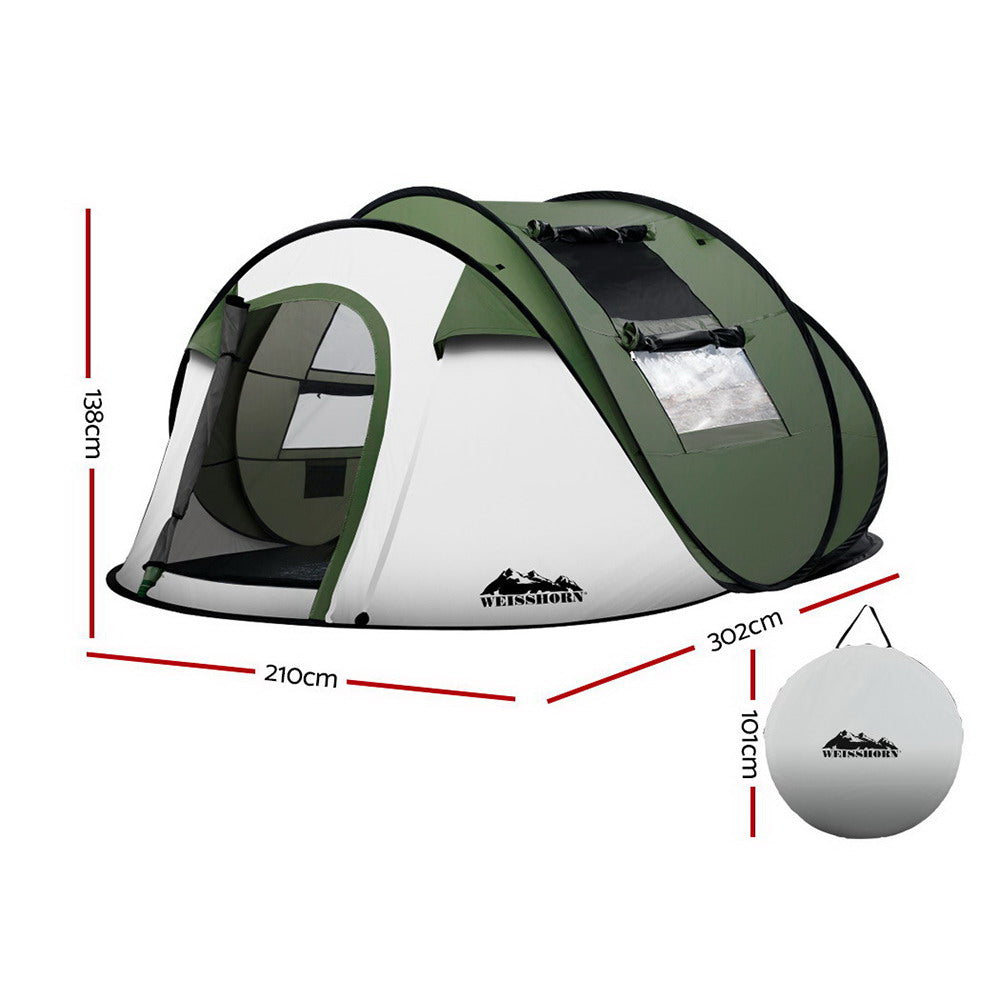 Weisshorn Instant Up Camping Tent 4-5 Person Pop up Tents Family Hiking Beach Dome