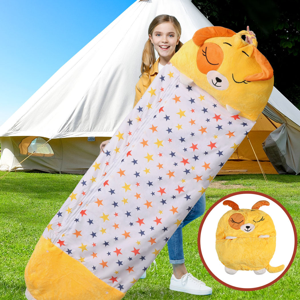 Mountview Sleeping Bag Child Pillow Kids Bags Happy Napper Gift Toy Dog 180cm L